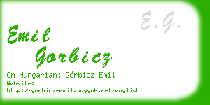 emil gorbicz business card