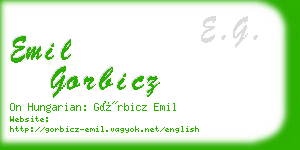 emil gorbicz business card